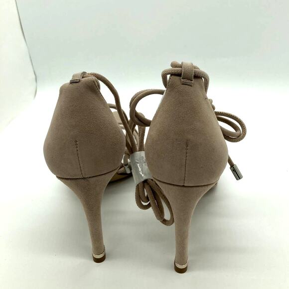 Kenneth Cole Heels NIB Women's Size 6.5M Dusty Rose Riley Suede Tie Vinyl - Picture 5 of 11